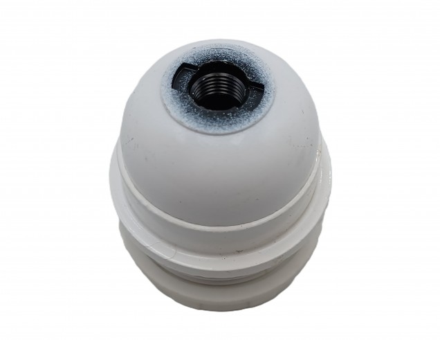 3 PART E27 - ES LAMP HOLDER IN WHITE HALF THREADED SKIRT