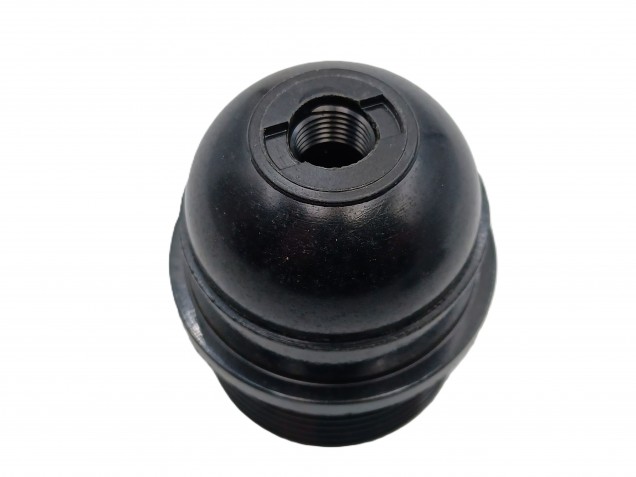 3 PART E26 ES LAMP HOLDER IN BLACK HALF THREADED SKIRT