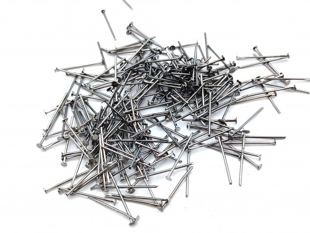 100 chandelier connecting pins dark nickel 20mm x 0.8mm 2mm head