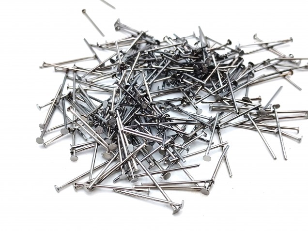 100 chandelier connecting pins dark nickel 20mm x 0.8mm 2mm head