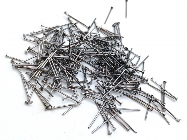 100 chandelier connecting pins dark nickel 20mm x 0.8mm 2mm head
