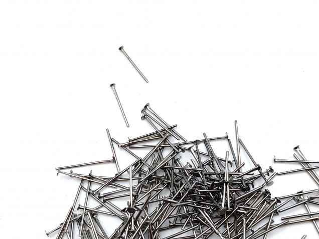 100 chandelier connecting pins dark nickel 20mm x 0.8mm 2mm head