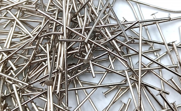 100 Nickel pins 40mm x 0.8mm with 2mm pin head