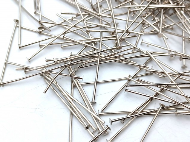 100 Nickel pins 40mm x 0.8mm with 2mm pin head