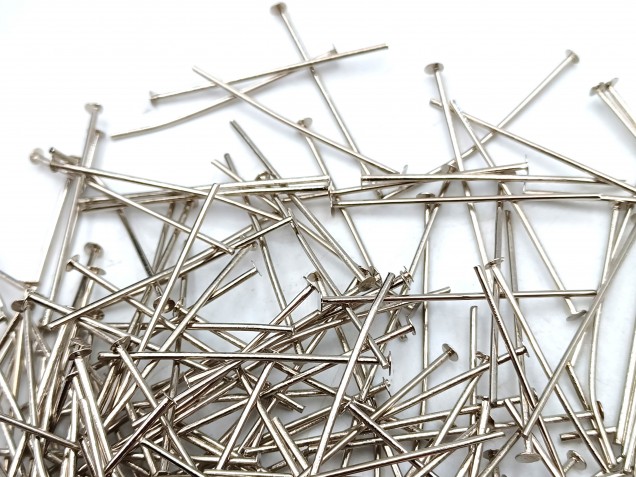 100 grams of Nickel pins 30mm x 0.9mm (approx 720 pins)
