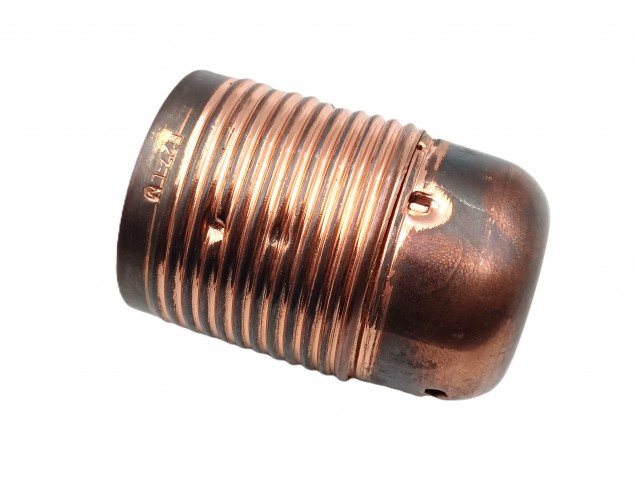 ES E27 Bulb lamp Holder 3 Part Plus Shade Rings In Antique Plated Copper