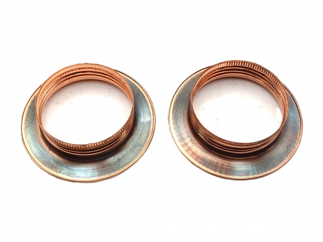 ES E27 Bulb lamp Holder 3 Part Plus Shade Rings In Antique Plated Copper