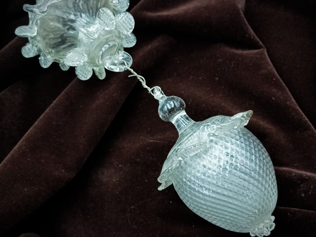 Antique Murano chandelier glass finial