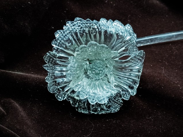 Murano chandelier clear glass flower