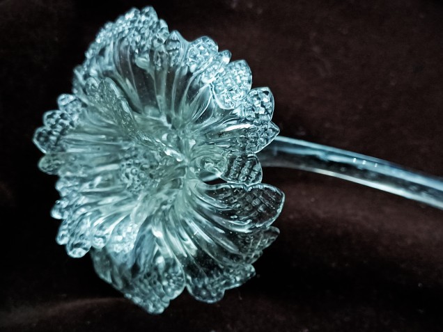 Murano chandelier clear glass flower