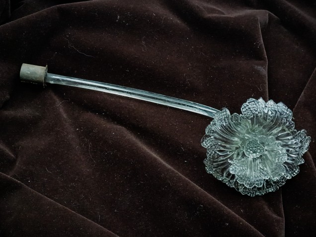 Murano chandelier clear glass flower