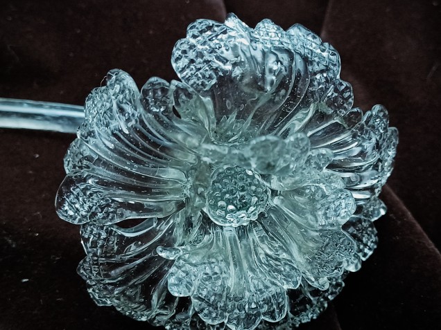 Murano chandelier clear glass flower