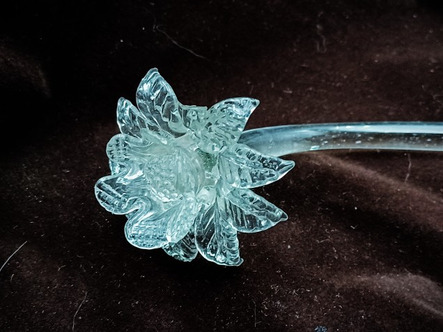 Murano chandelier clear glass flower stem