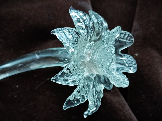 Murano chandelier clear glass flower stem