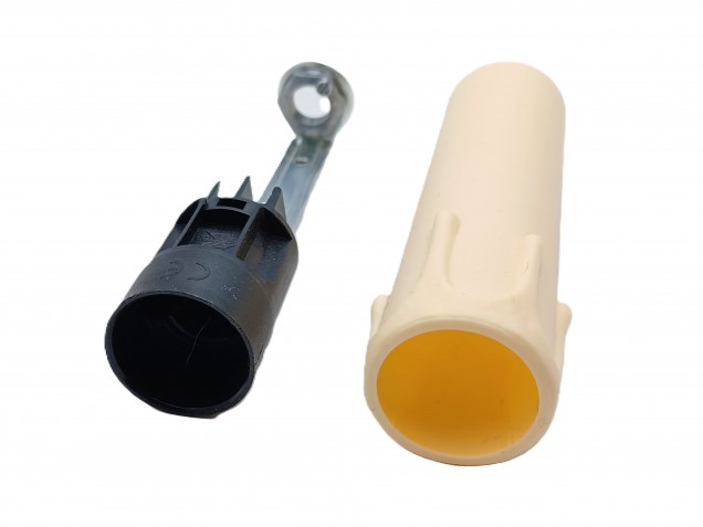 Cream drip plastic candle cover and E14 lamp holder 100mm x 24mm wide 