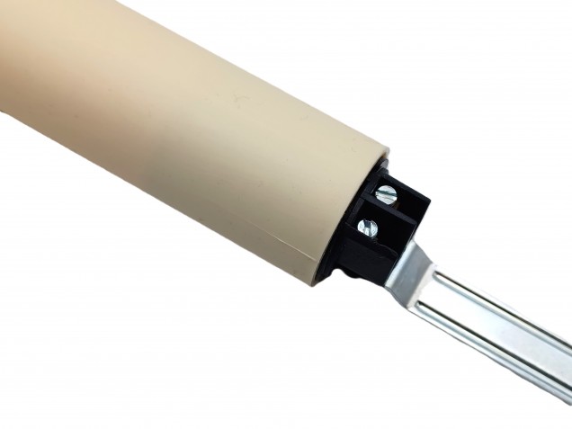 Cream drip plastic candle cover and E14 lamp holder 100mm x 24mm wide 