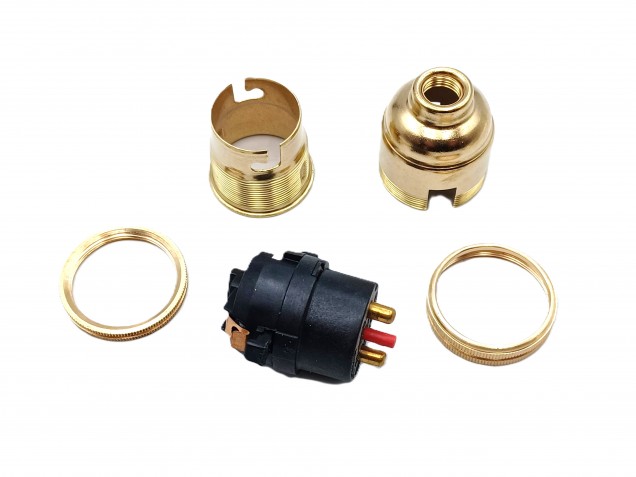 Brass Switched B22 Pedestal Lamp Holder With 65mm DOME BASE Plus Screws  4 Height Options