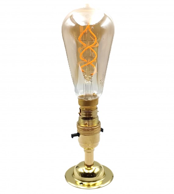 Brass Switched B22 Pedestal Lamp Holder With 65mm DOME BASE Plus Screws  4 Height Options
