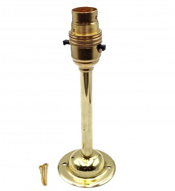 Brass Switched B22 Pedestal Lamp Holder With 65mm DOME BASE Plus Screws  4 Height Options