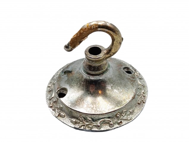 Vintage chrome plated brass ceiling Hook with screws 