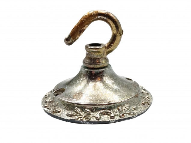Vintage chrome plated brass ceiling Hook with screws 