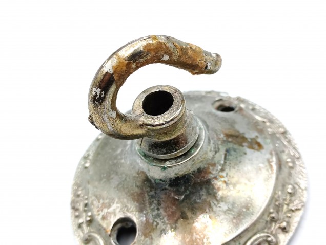 Vintage chrome plated brass ceiling Hook with screws 