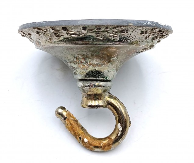 Vintage chrome plated brass ceiling Hook with screws 