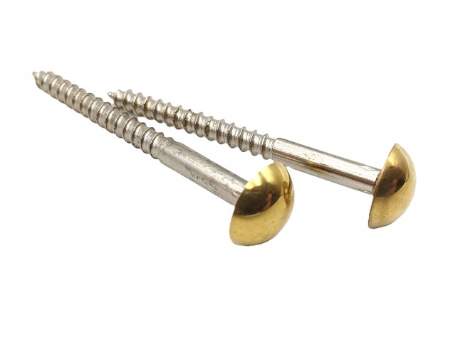 2 inch screws with dome caps in brass 13mm head