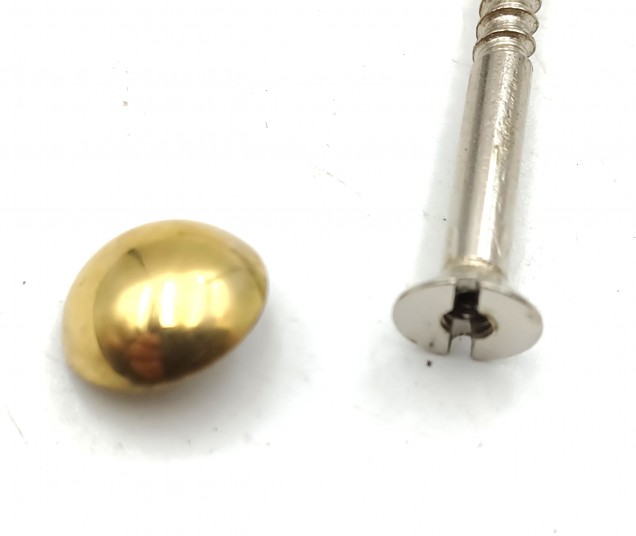 2 inch screws with dome caps in brass 13mm head