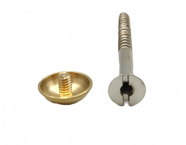 2 inch screws with dome caps in brass 13mm head