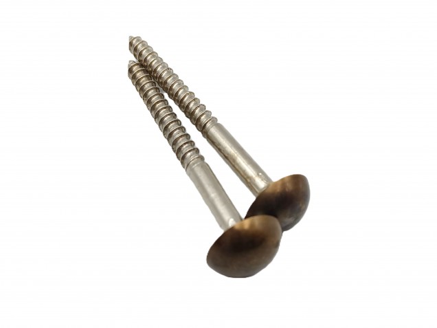 2 inch screws with dome caps in antique brass 13mm head