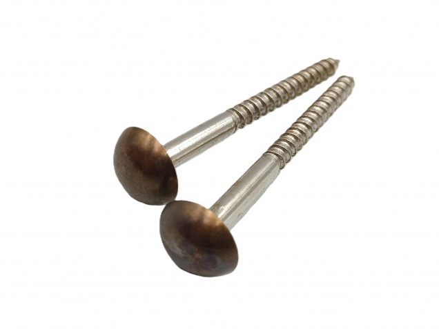 2 inch screws with dome caps in antique brass 13mm head