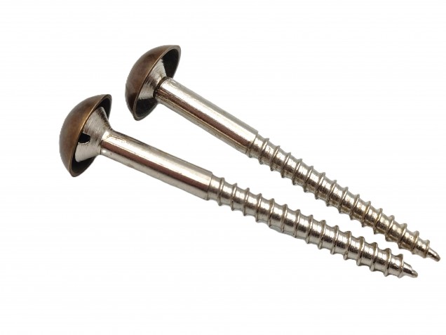 2 inch screws with dome caps in antique brass 13mm head