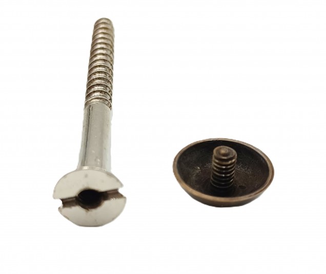 2 inch screws with dome caps in antique brass 13mm head