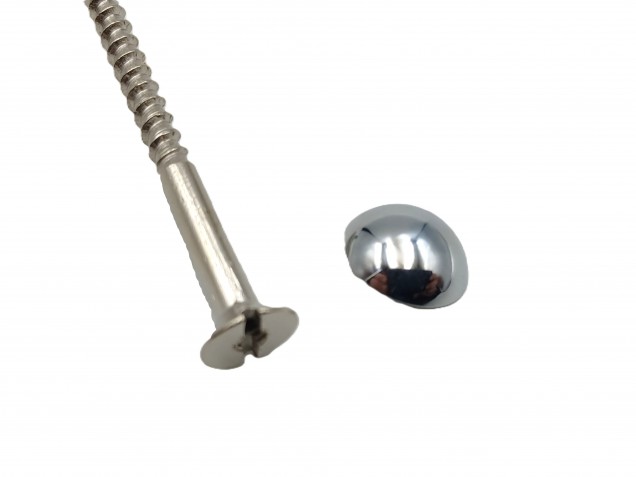 2 inch screws with dome caps in chrome 13mm head