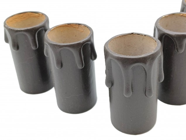 5 Chandelier Candle Tubes brown drip Card 55mm x 26mm  