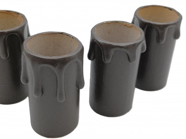 5 Chandelier Candle Tubes brown drip Card 55mm x 26mm  