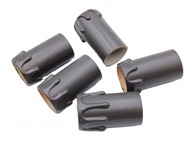 5 Chandelier Candle Tubes brown drip Card 55mm x 26mm  