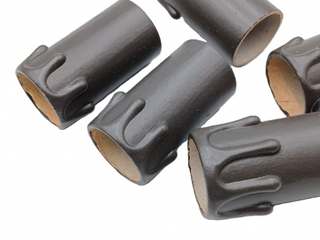 5 Chandelier Candle Tubes brown drip Card 55mm x 26mm  