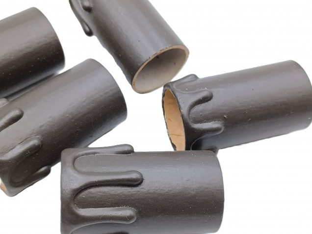 5 Chandelier Candle Tubes brown drip Card 55mm x 26mm  