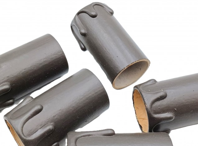 5 Chandelier Candle Tubes brown drip Card 55mm x 26mm  