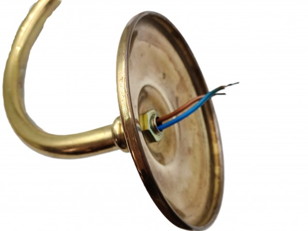 Reclaimed Vintage brass Chandelier Arm and pan