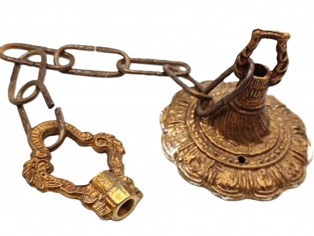 Vintage ceiling hook with chain and screws