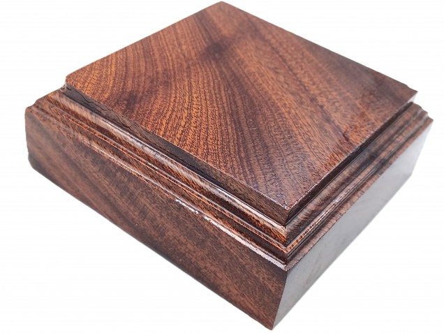 Mahogany ceiling pattress, thick square ceiling pattress or plinth varnished 