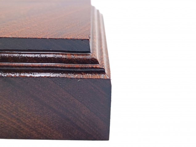 Mahogany ceiling pattress, thick square ceiling pattress or plinth varnished 