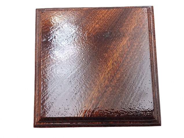 Mahogany ceiling pattress, thick square ceiling pattress or plinth varnished 