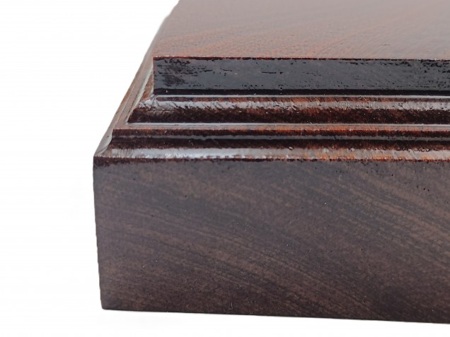 Mahogany ceiling pattress, thick square ceiling pattress or plinth varnished 