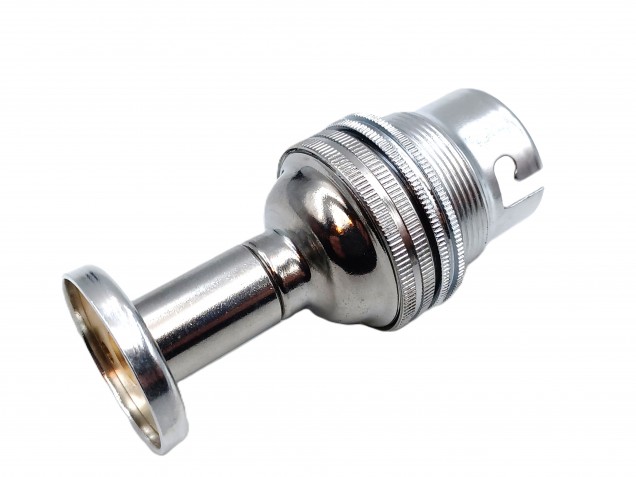 Unswitched pedestal lamp holder chrome B22 large bayonet cap 2 sizes