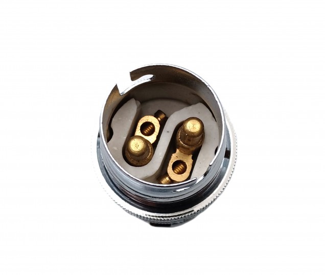 Unswitched pedestal lamp holder chrome B22 large bayonet cap 2 sizes