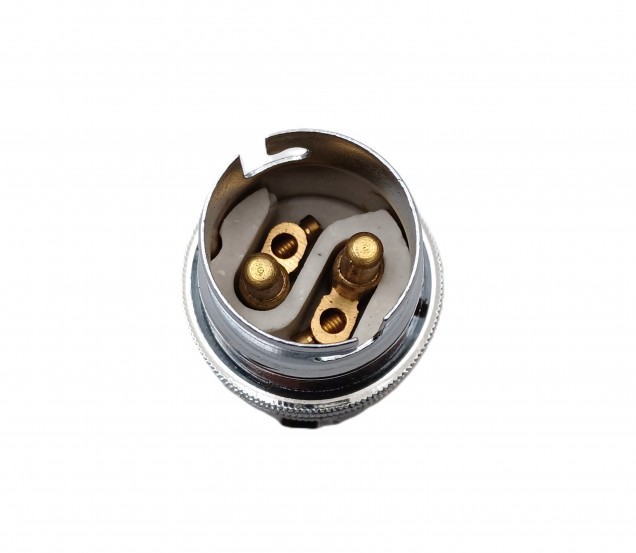 Unswitched pedestal lamp holder chrome B22 large bayonet cap 2 sizes